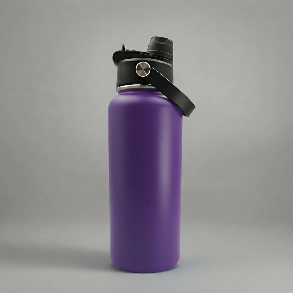 Custom Laser-Engraved 32 oz Sports Water Bottle – Purple