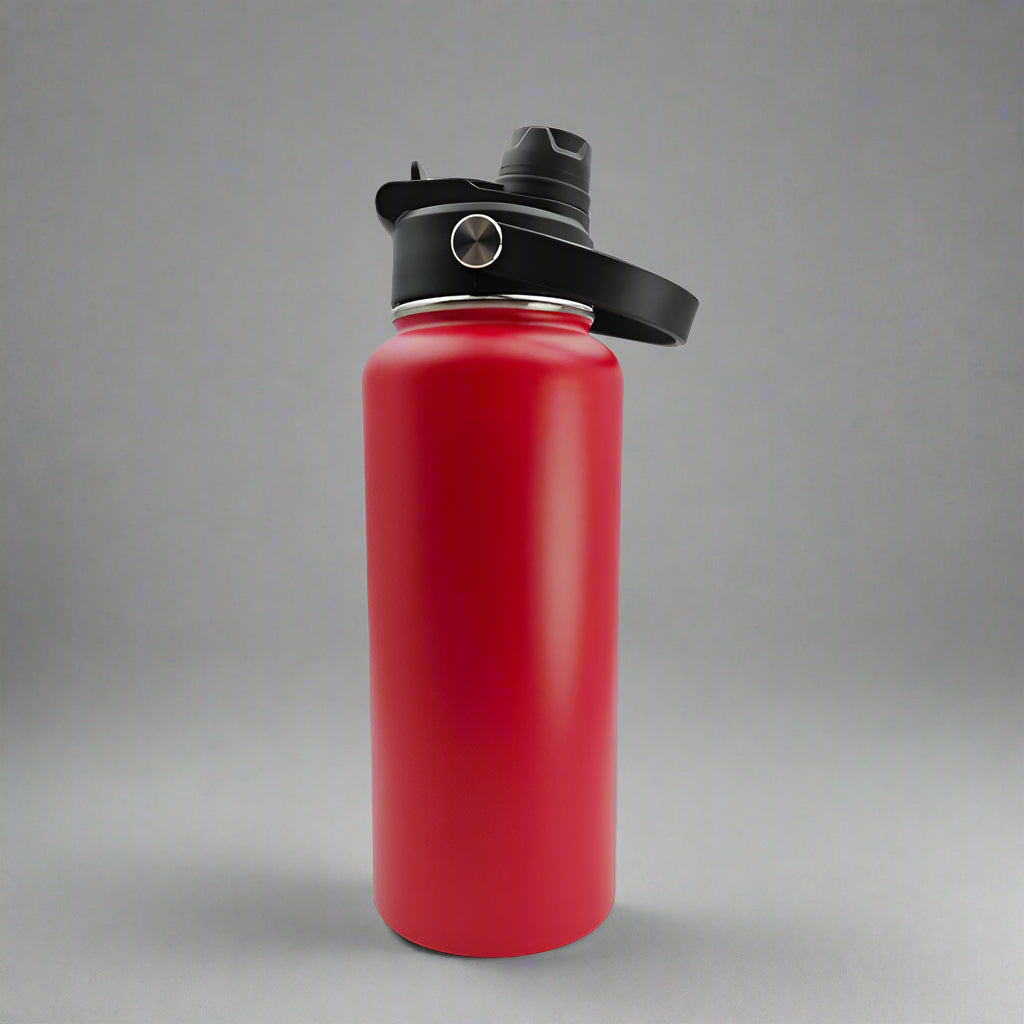 Custom Laser-Engraved 32 oz Sports Water Bottle – Red