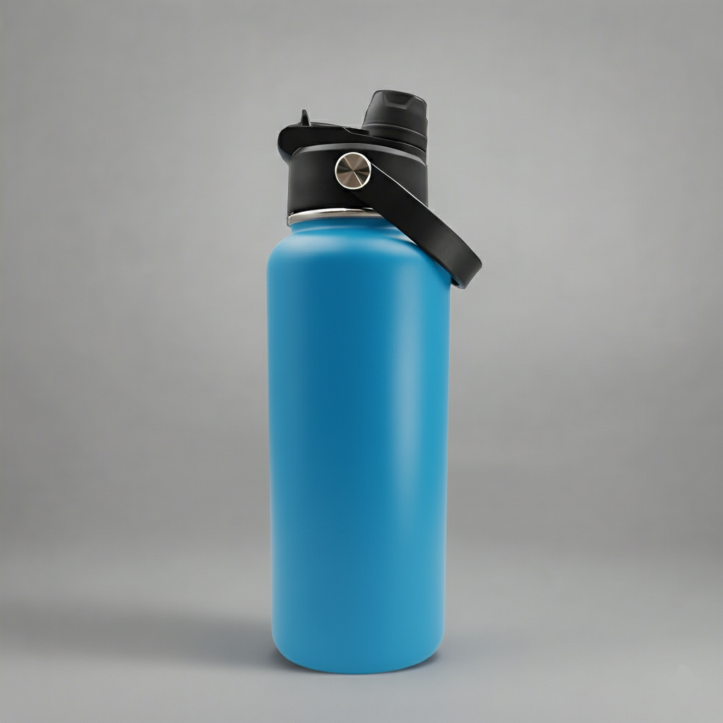 Custom Laser-Engraved 32 oz Sports Water Bottle – Bright Blue