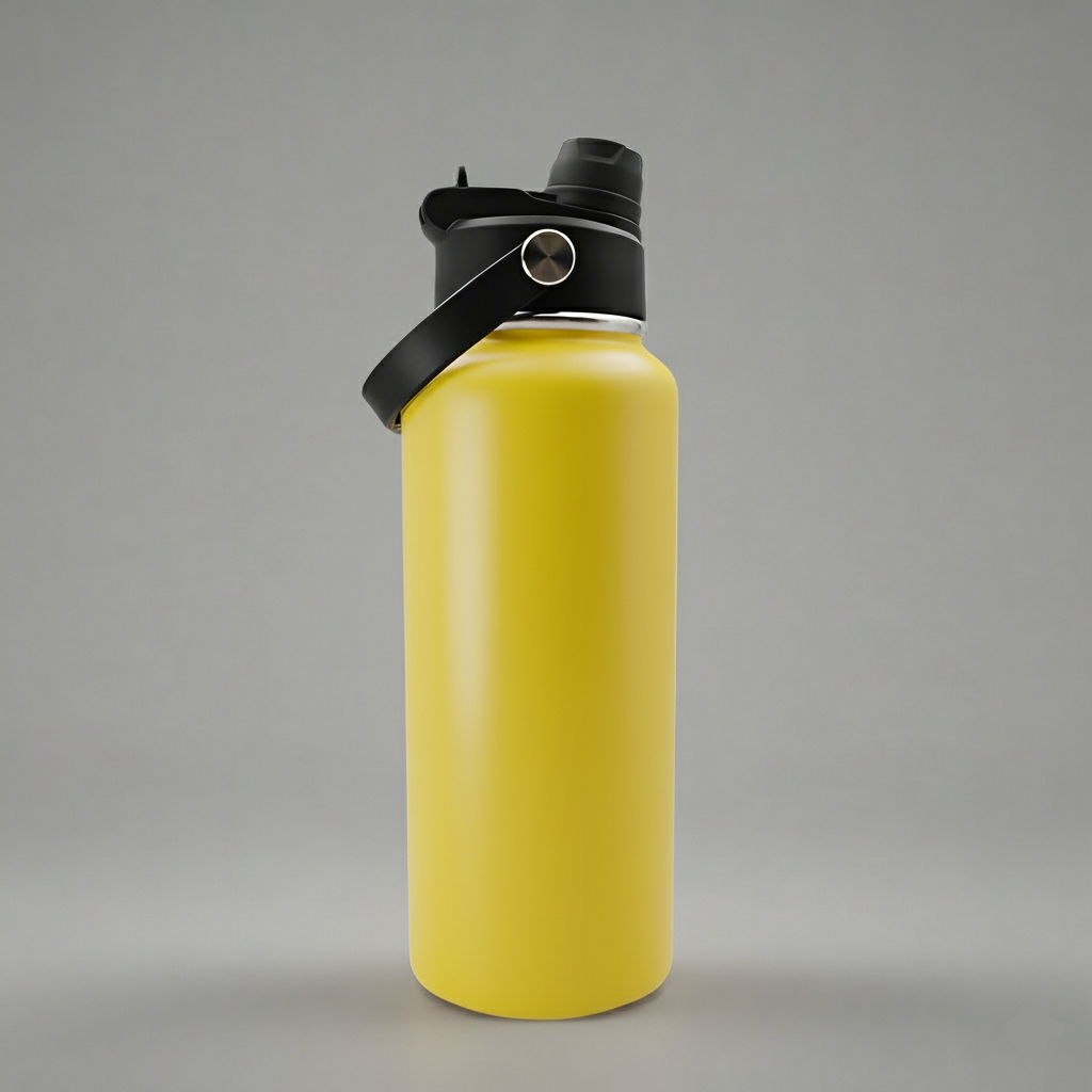 Custom Laser-Engraved 32 oz Sports Water Bottle – Yellow