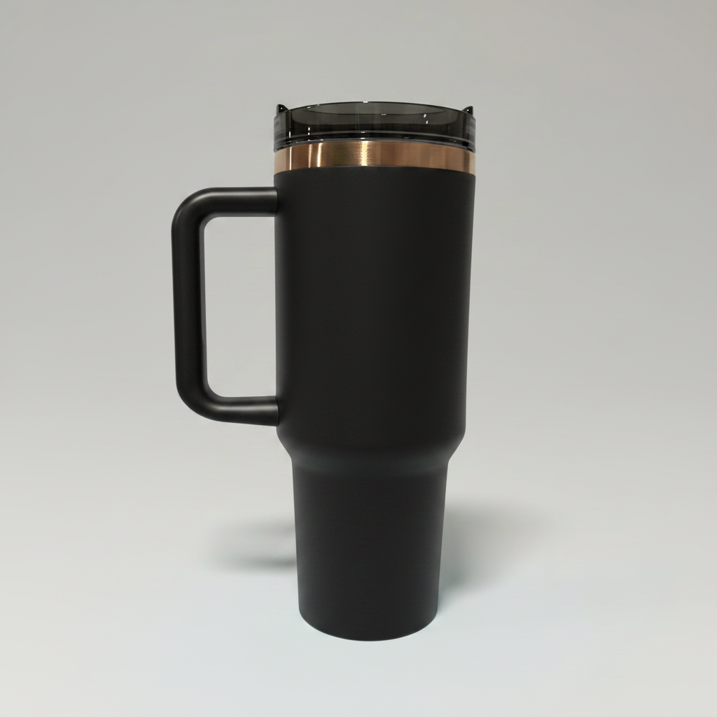 Custom Laser-Engraved 40 oz Copper Plated Tumbler – Black