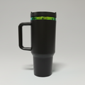 Custom Laser-Engraved 40 oz Green/Blue Plated Tumbler – Black