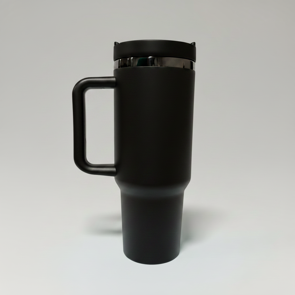 Custom Laser-Engraved 40 oz Mirror Black Plated Tumbler – Black
