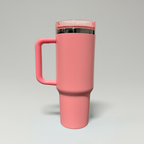 Custom Laser-Engraved 40 oz Mirror Black Plated Tumbler – Bubble Gum